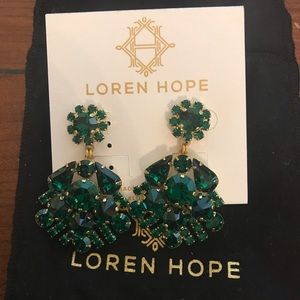 Loren Hope Willa Earrings in emerald